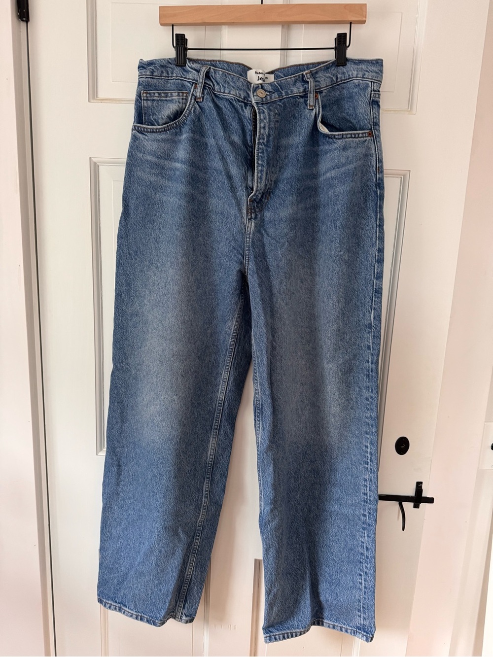 Reformation Light Wash Blue Wide Leg Jeans